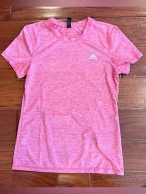 adidas Pink Heather Golf Tee with Subtle Logo